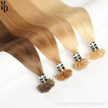cuticle aligned virgin bulk hair for u tips Wholesale double drawn 30 inch u tip hair extensions remy human hair u tip vendors